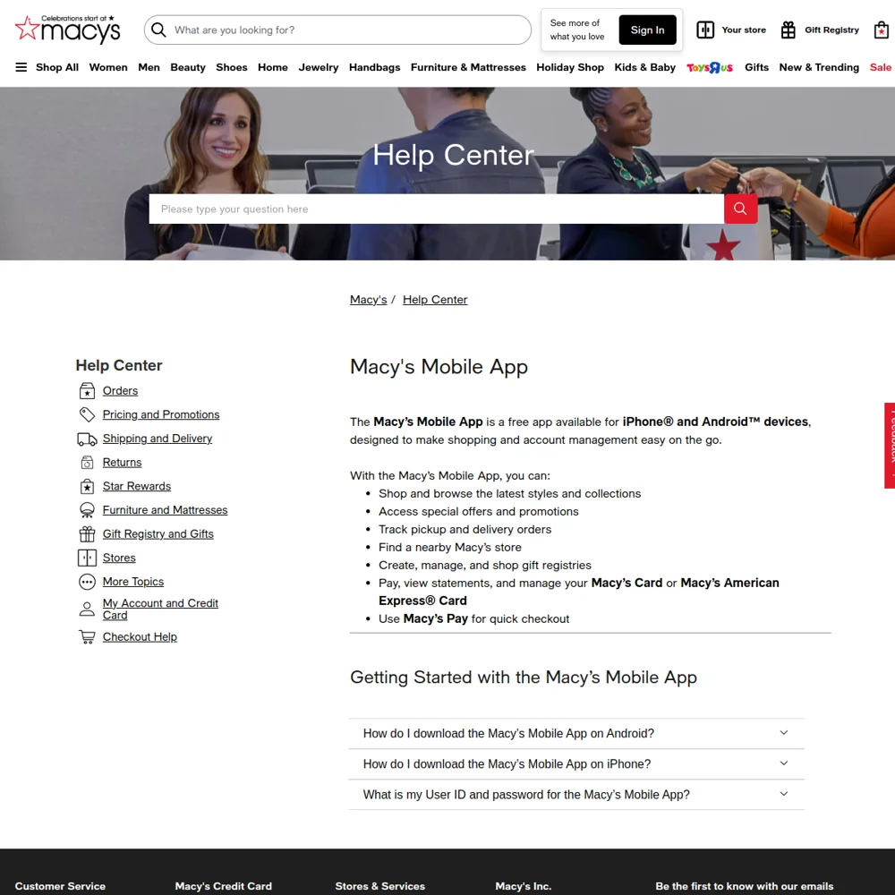 Macy's · Website screenshot