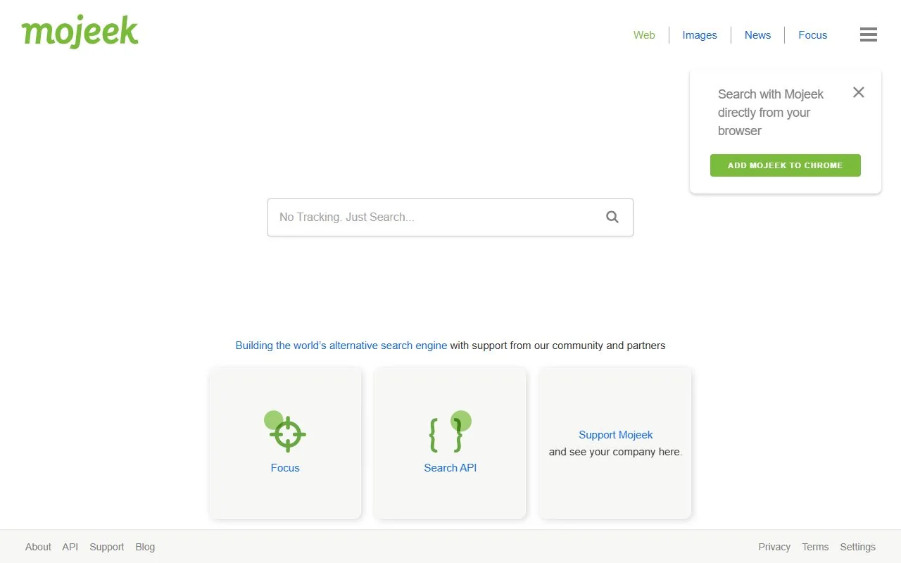 Mojeek · Website screenshot