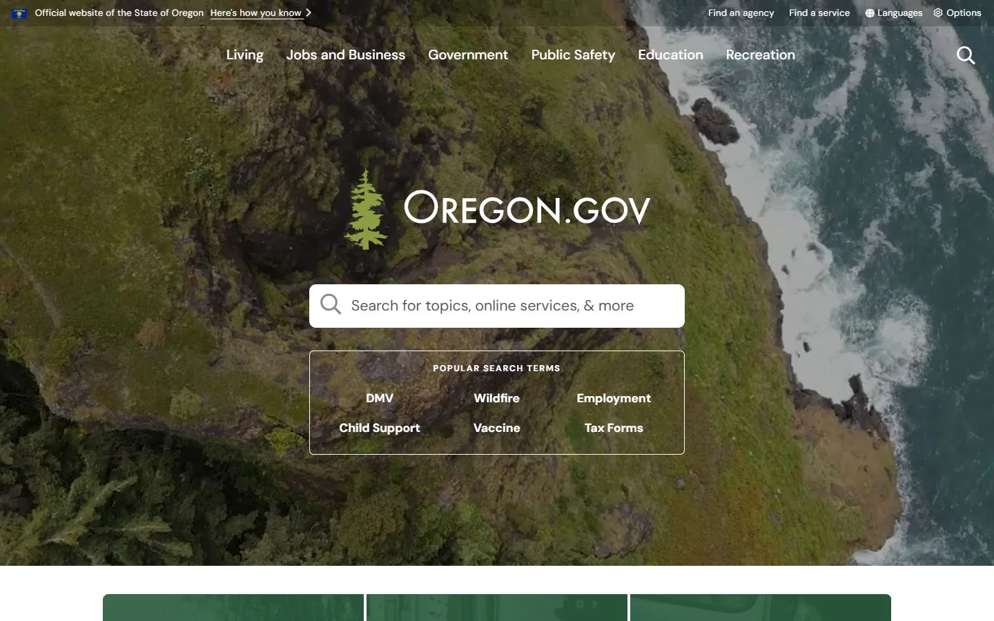 Oregon · Website screenshot