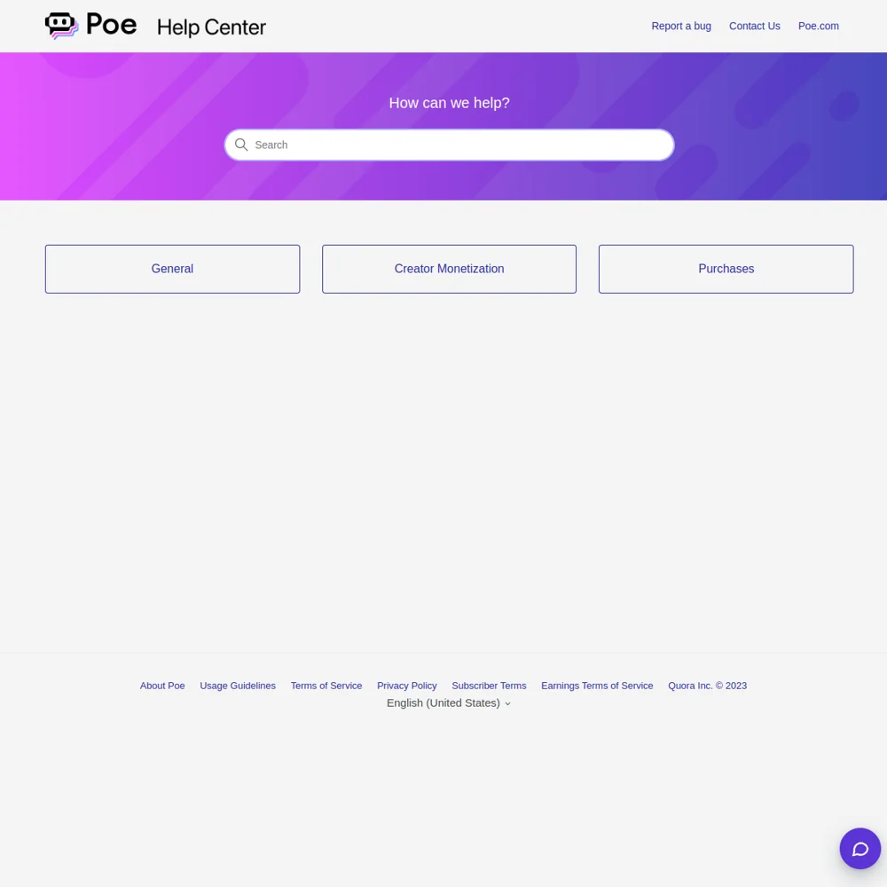 Poe · Website screenshot