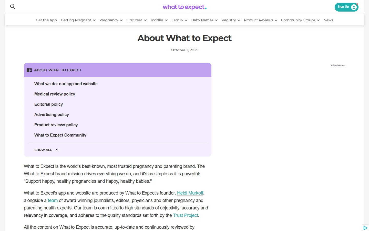 What to Expect · Website screenshot
