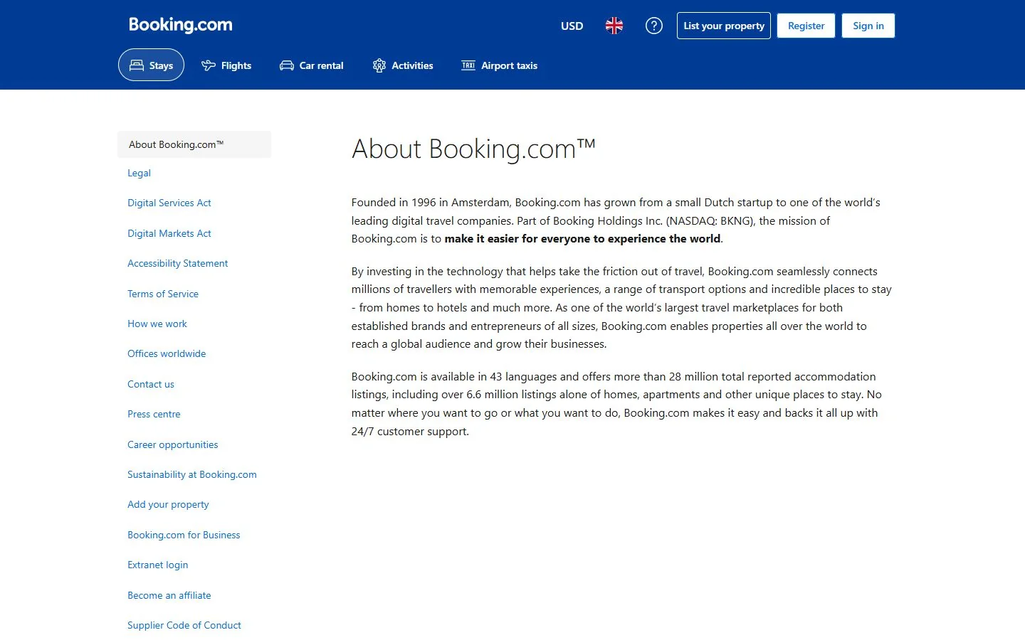 Booking.com — Official website screenshot