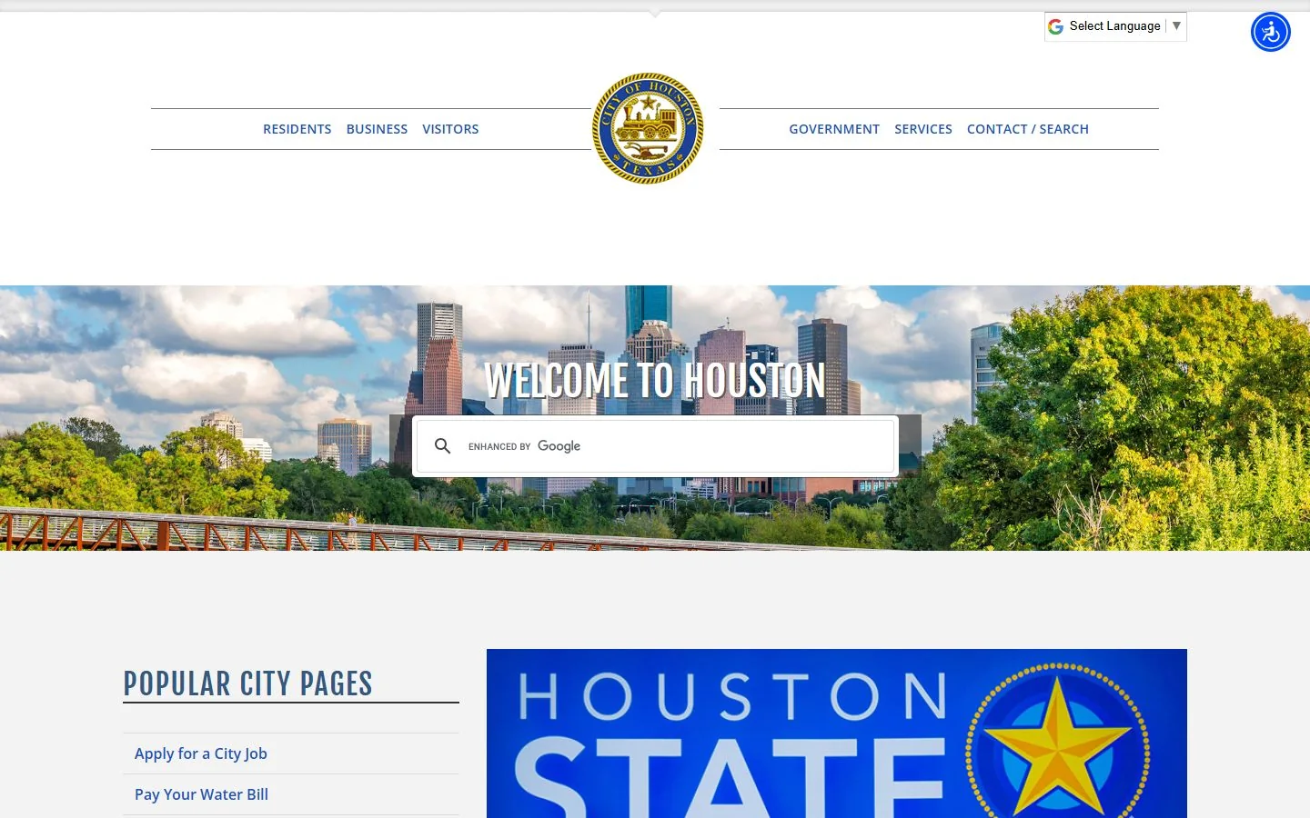 Houston · Website screenshot