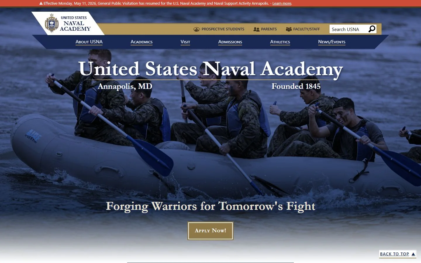 United States Naval Academy · Official website