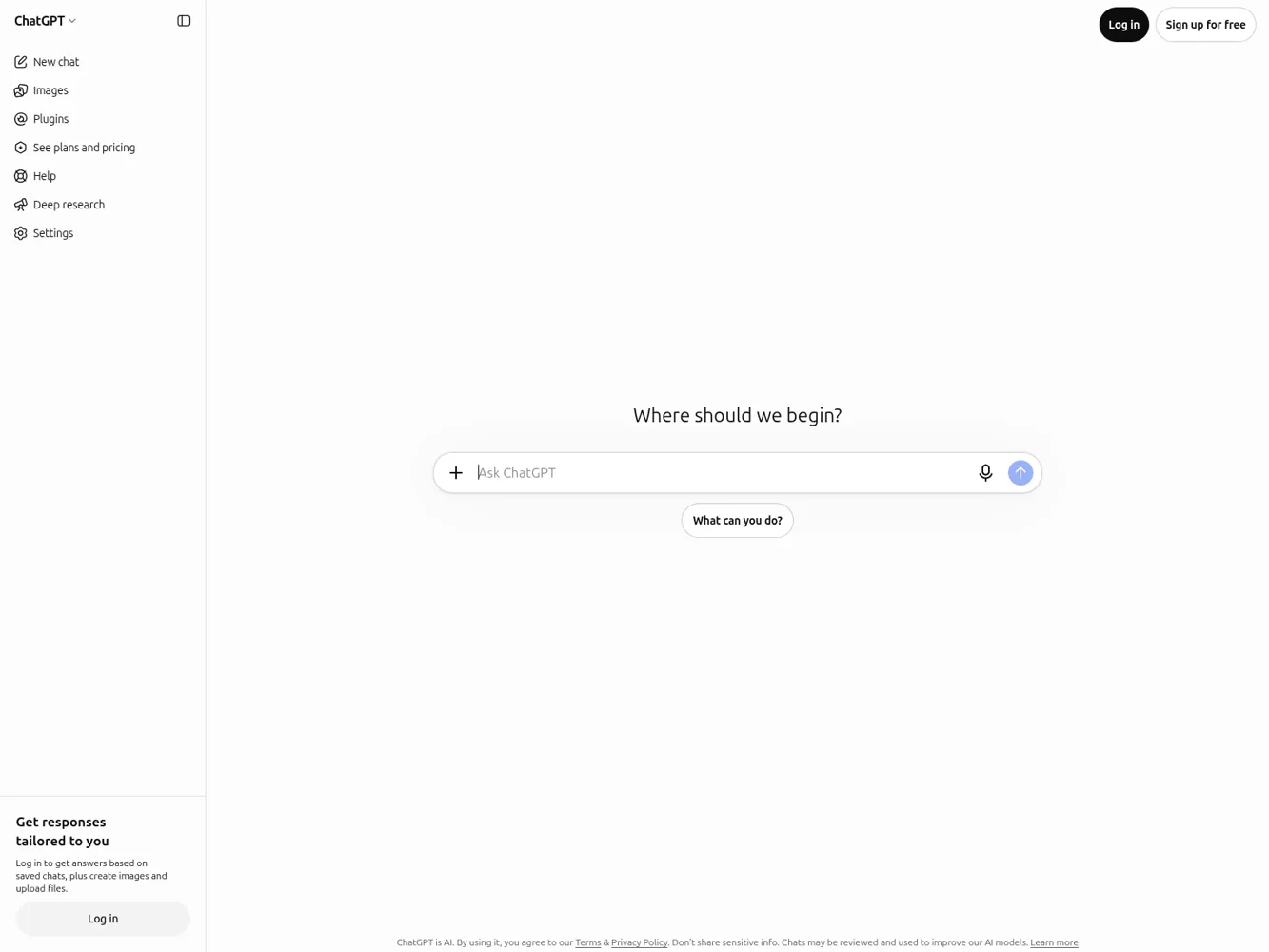 ChatGPT – Ansicht der Anbieter-Website