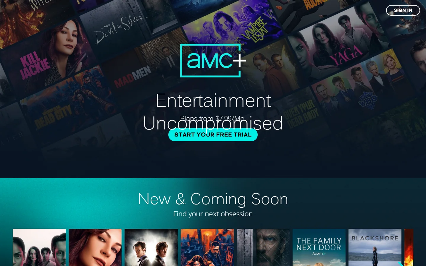 AMC+ · Website screenshot