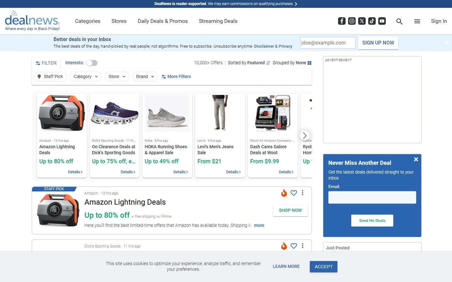 DealNews · Website screenshot