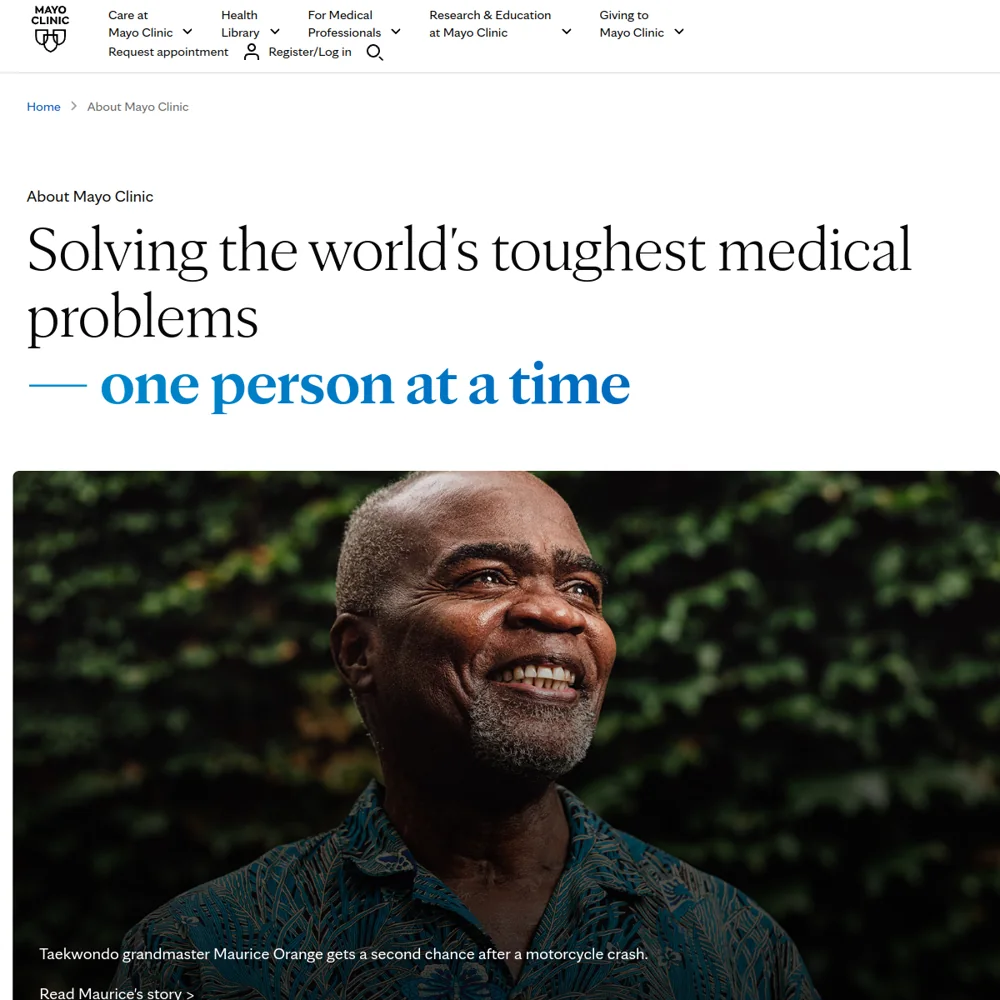 Mayo Clinic · Website screenshot
