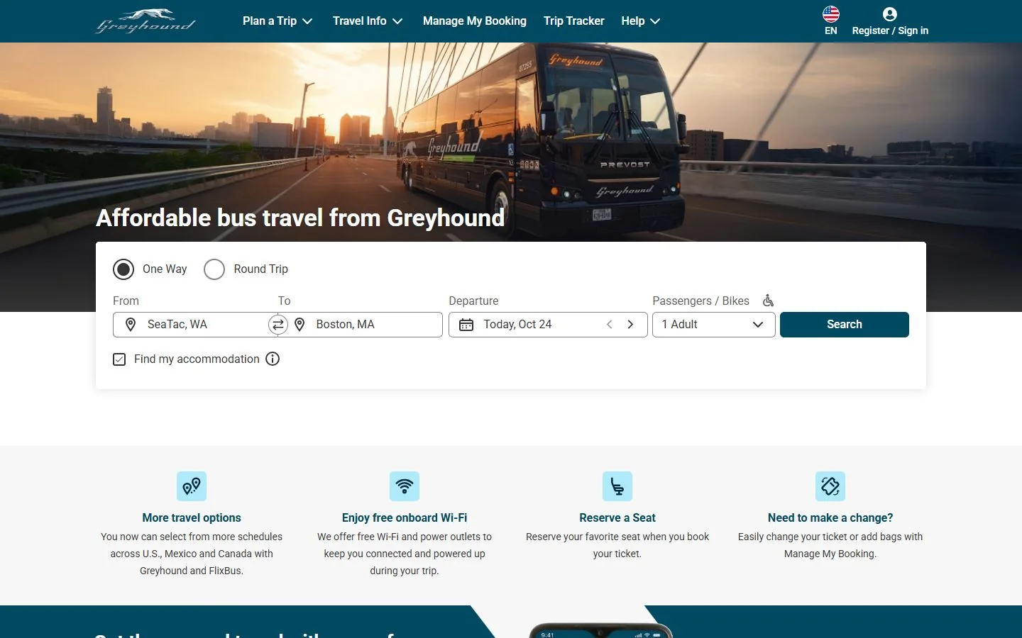 Greyhound · Website screenshot