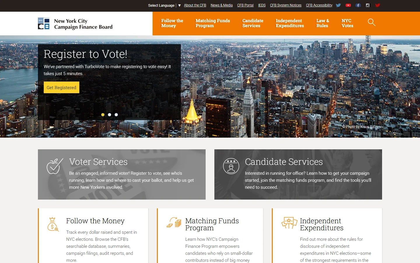 NYC Campaign Finance Board · Website screenshot