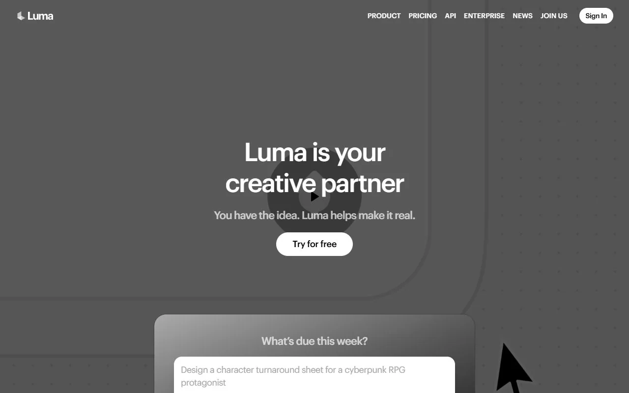 Luma · Website screenshot