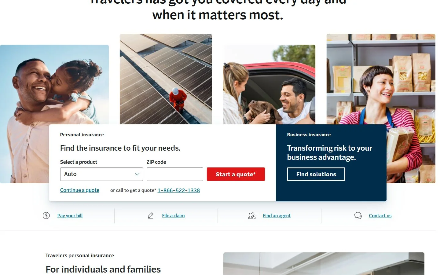 Travelers · Website screenshot