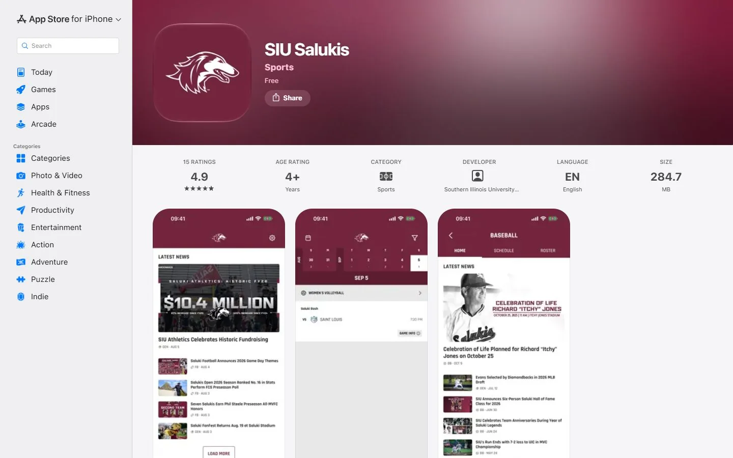 Southern Illinois University-Carbondale · Official SIU Salukis app listing (US)