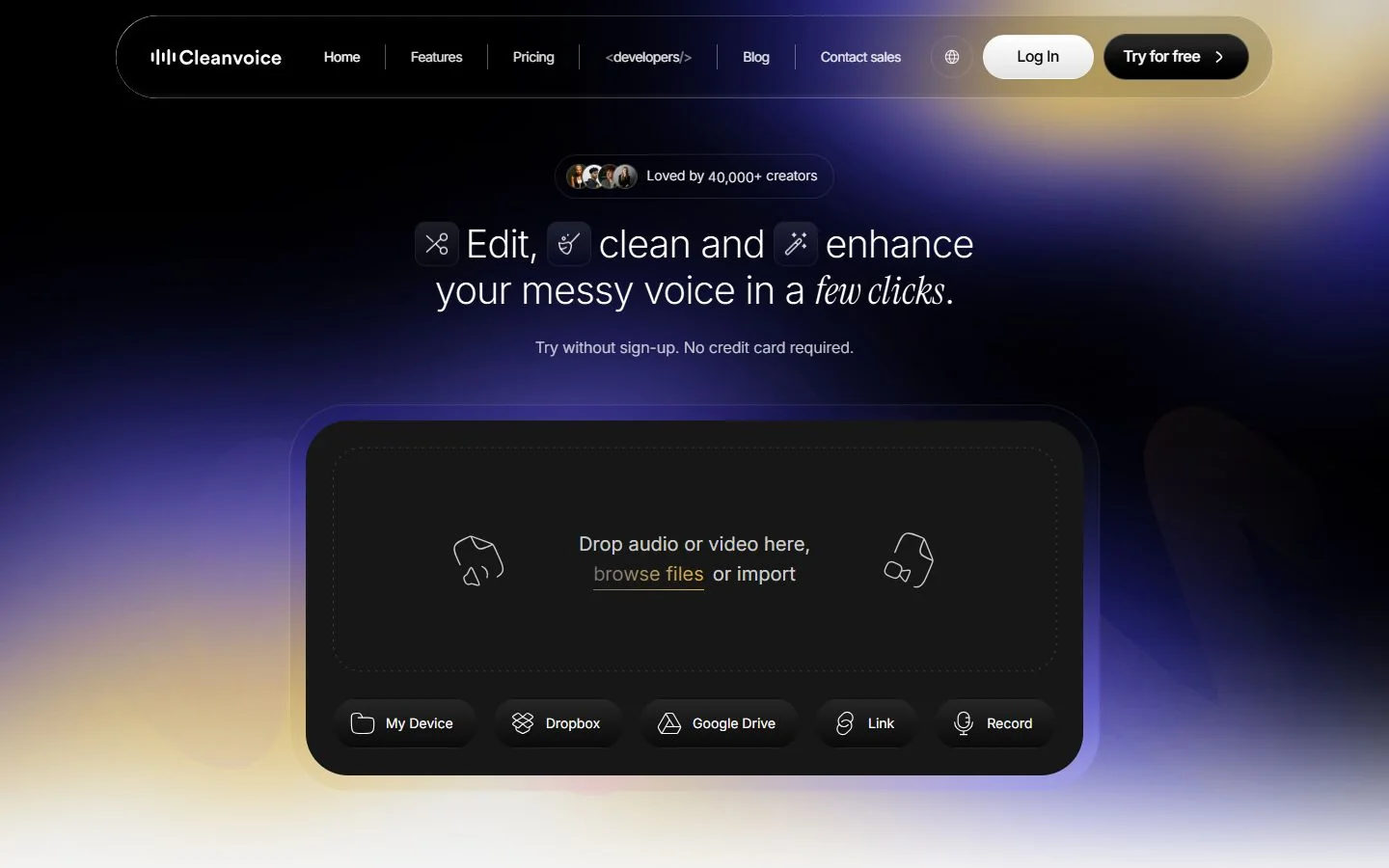 Cleanvoice · Website screenshot