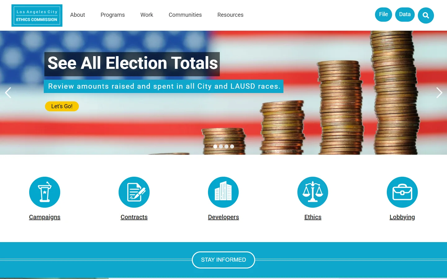 Los Angeles Ethics Commission · Website screenshot