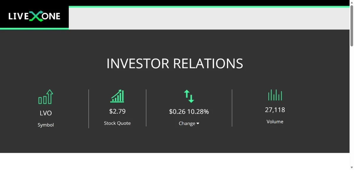 LiveOne · Website screenshot