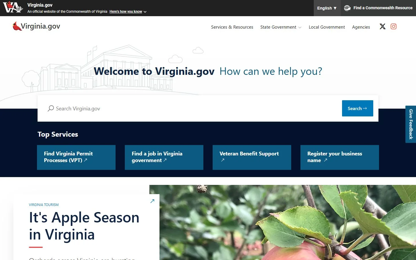 Virginia · Website screenshot