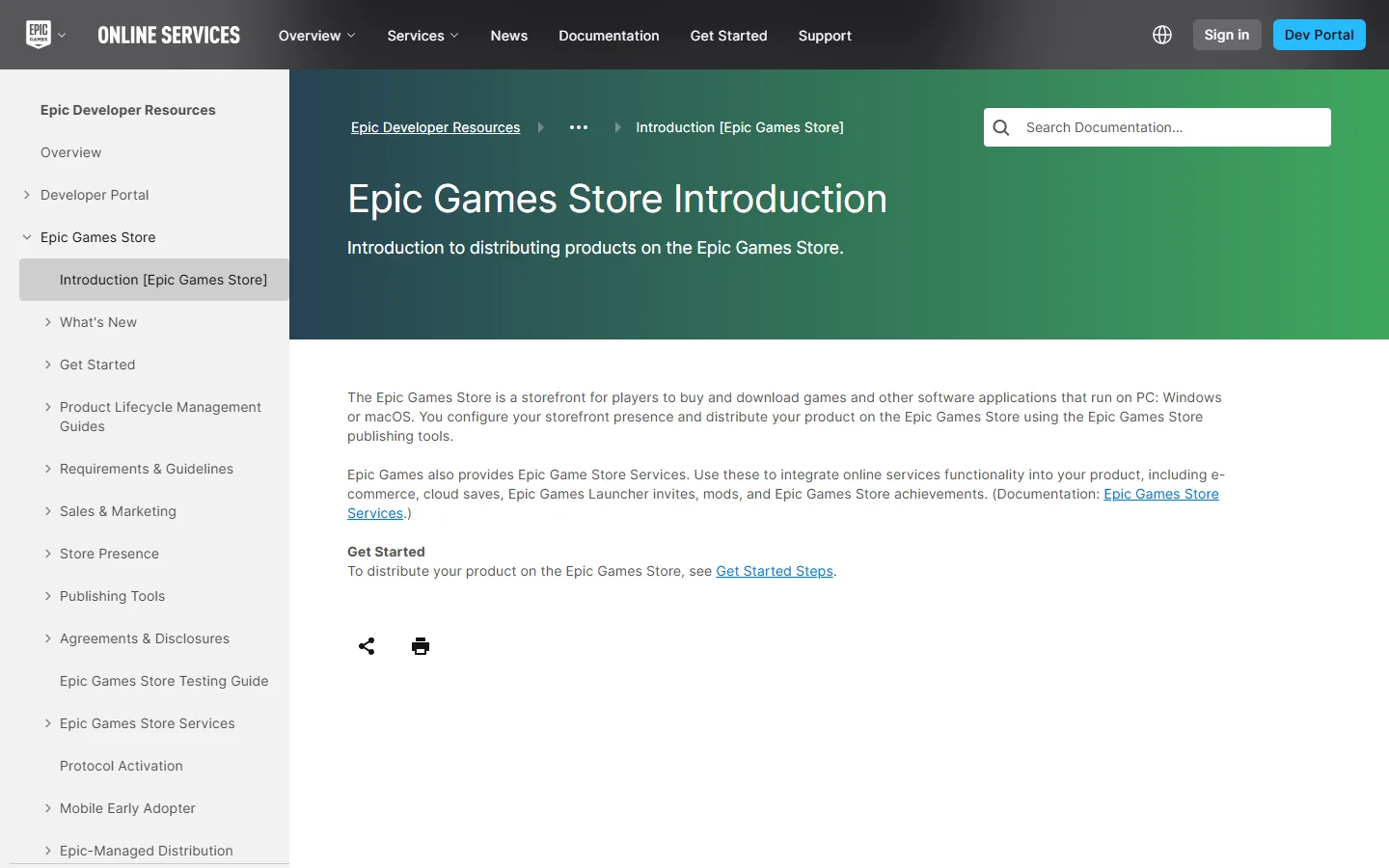 Epic Games Store — Official website screenshot