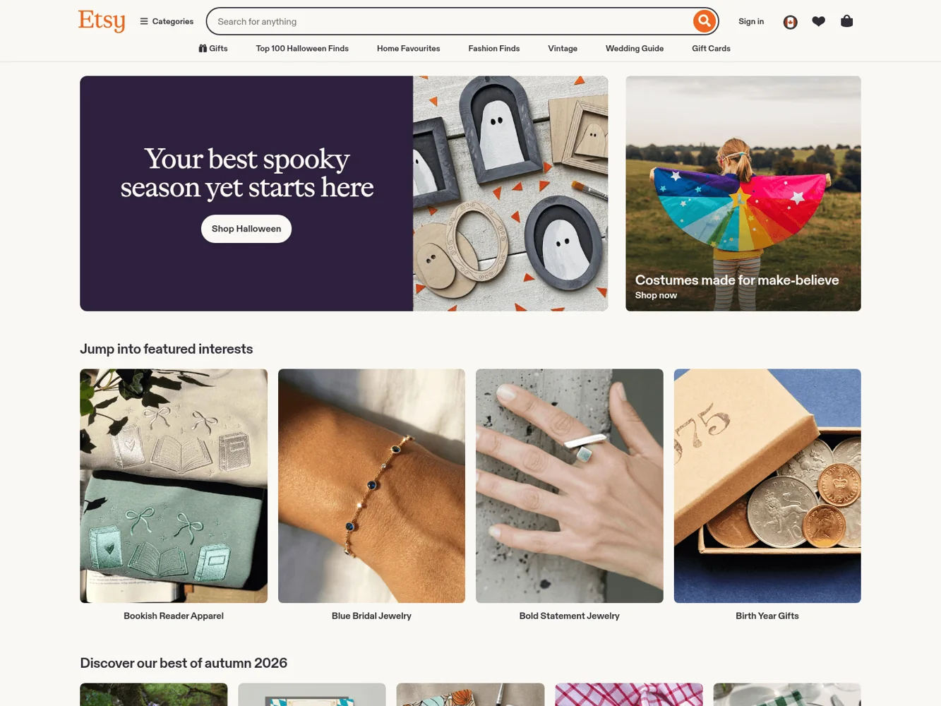 Etsy — Earlier official website screenshot