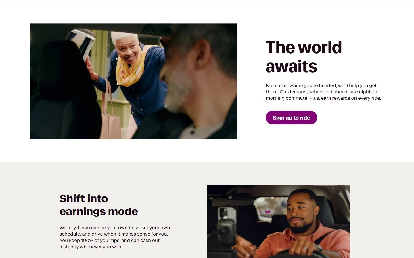 Lyft · Website screenshot