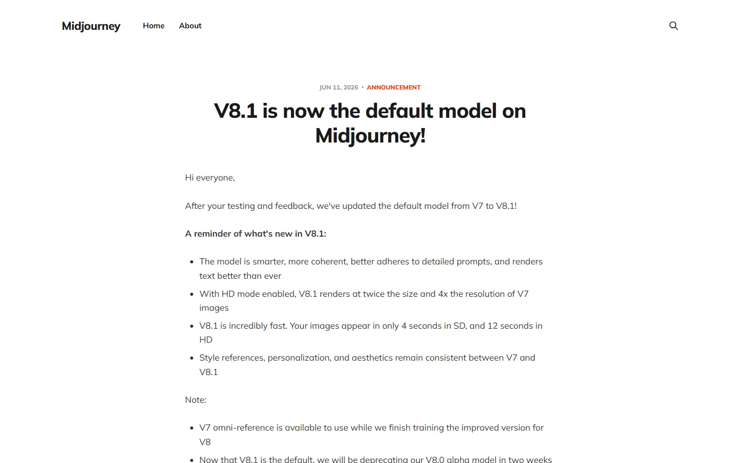 Midjourney · Website screenshot