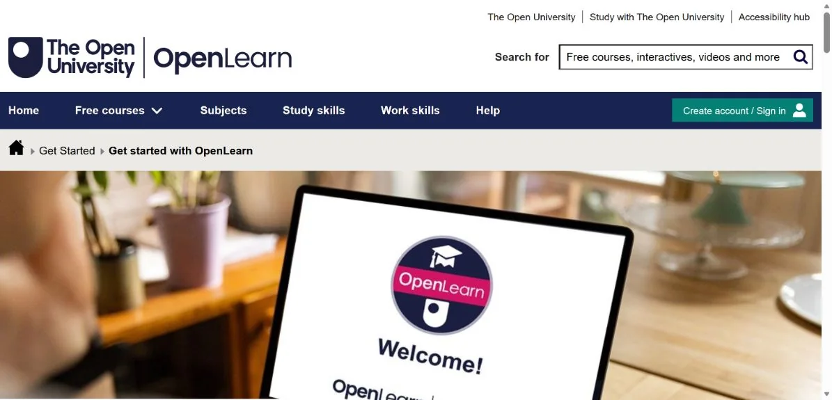 OpenLearn — Official OpenLearn getting-started page