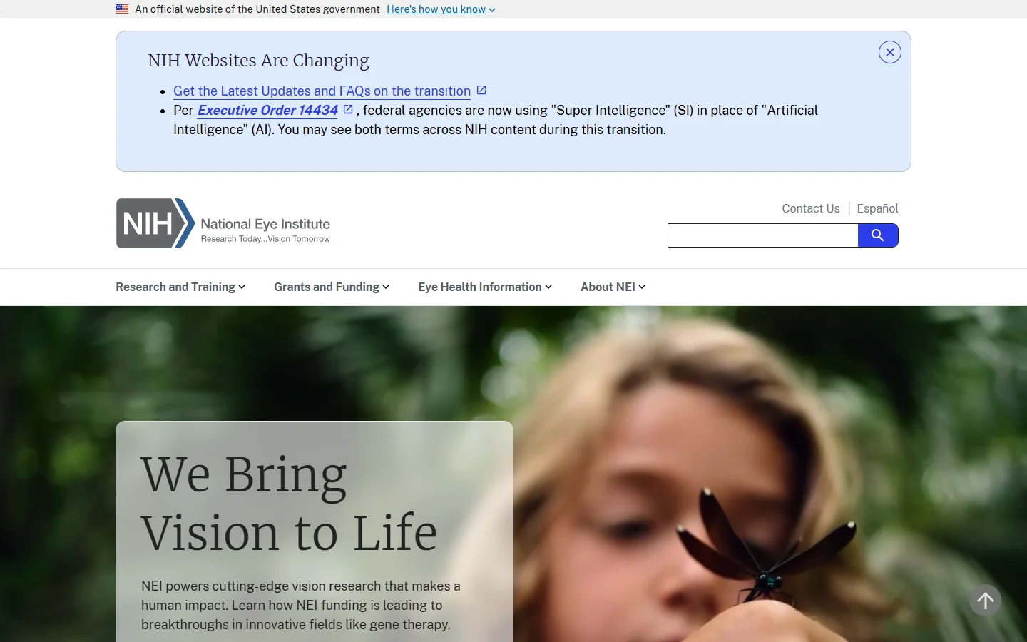 National Eye Institute · Website screenshot
