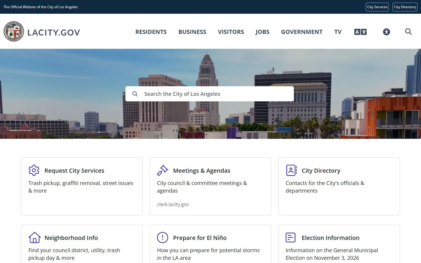 Los Angeles · Website screenshot