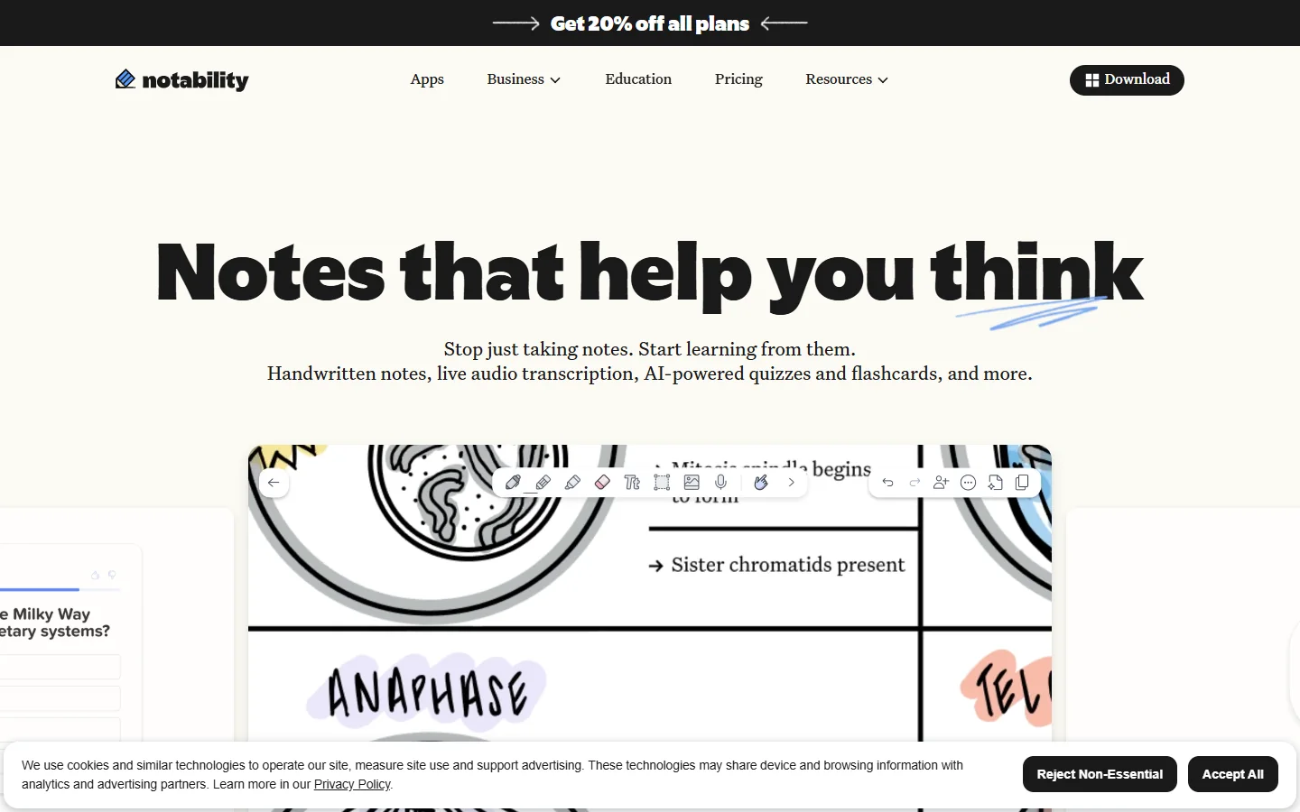 Notability · Website screenshot