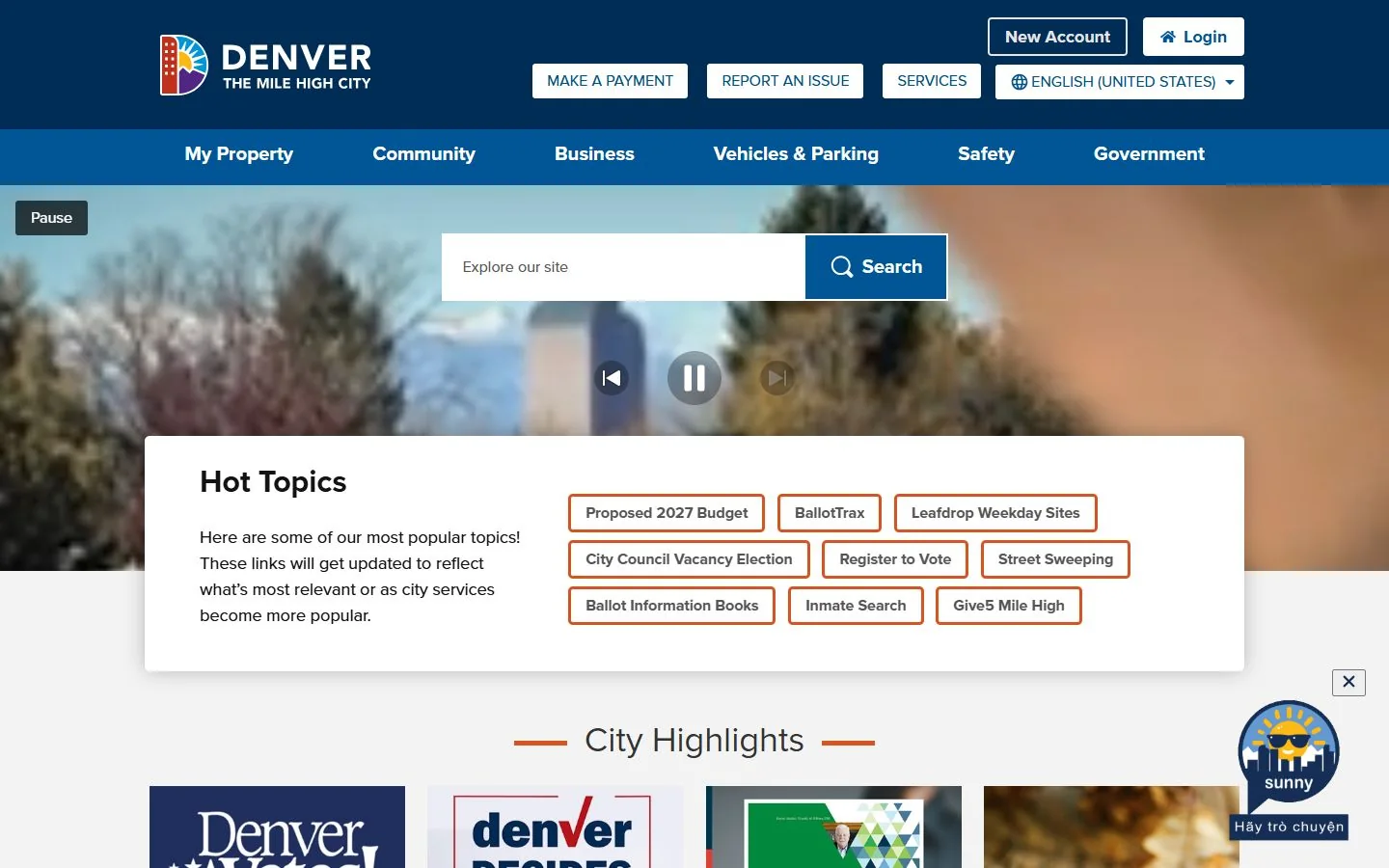 Denver · Website screenshot