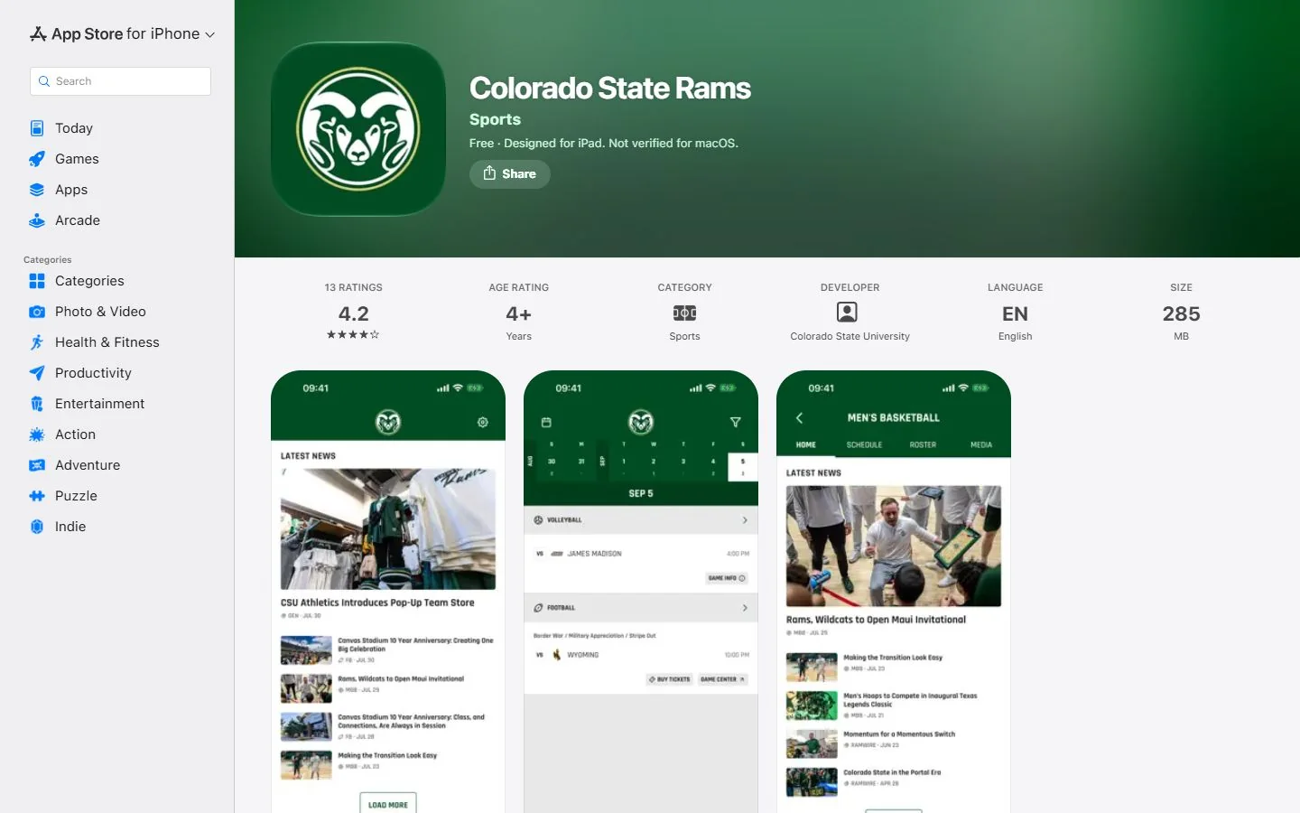 Colorado State University-Fort Collins · Official Colorado State Rams app listing (US)