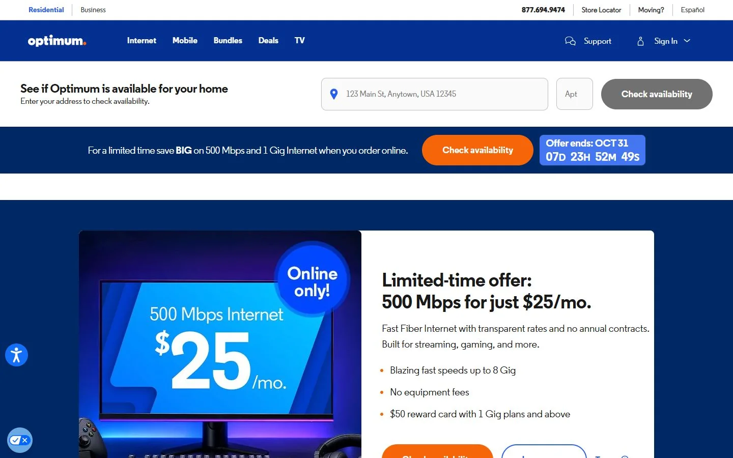 Optimum · Website screenshot