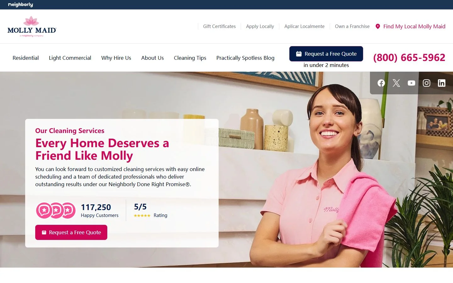 Molly Maid · Website screenshot