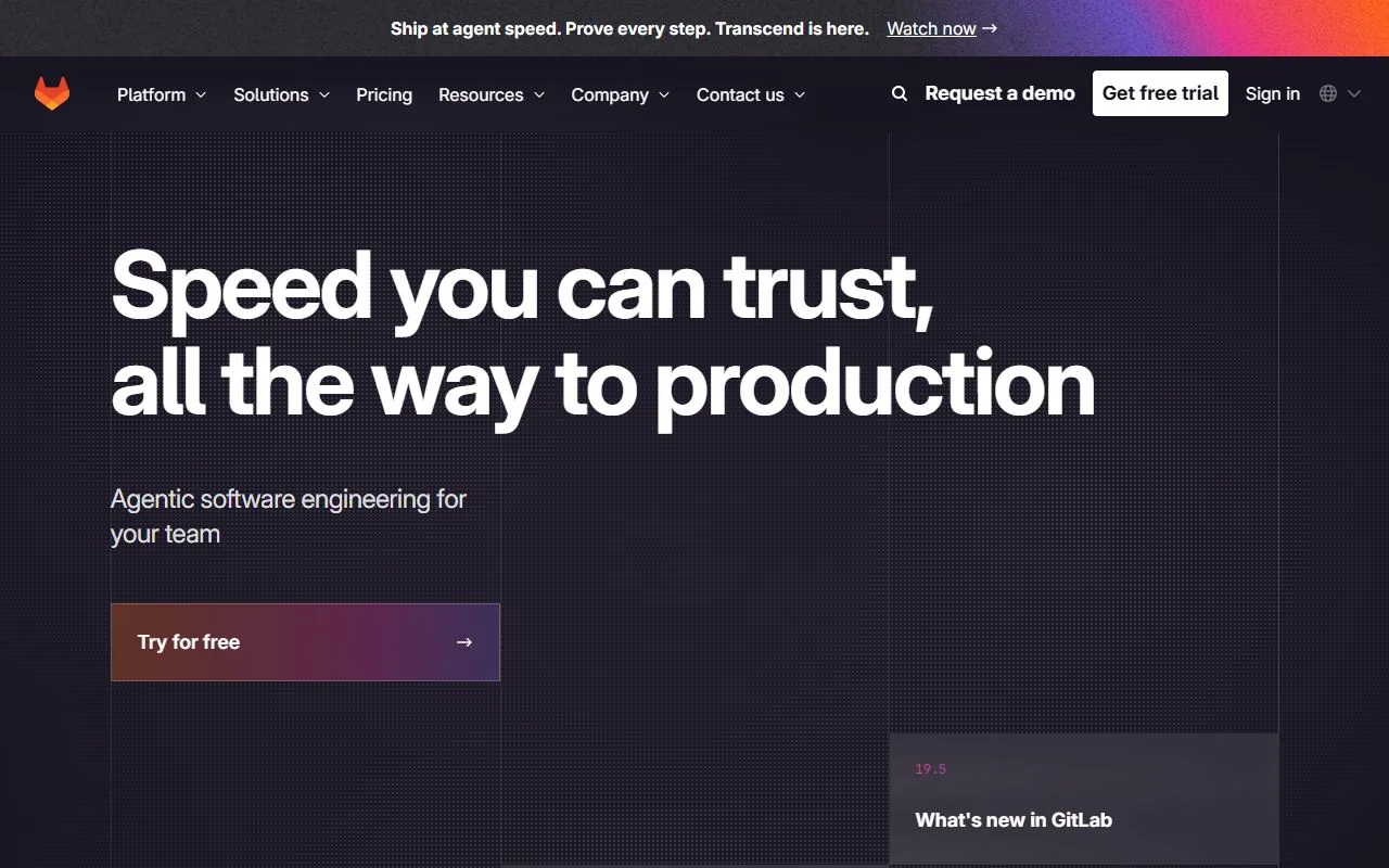 GitLab — Official website screenshot
