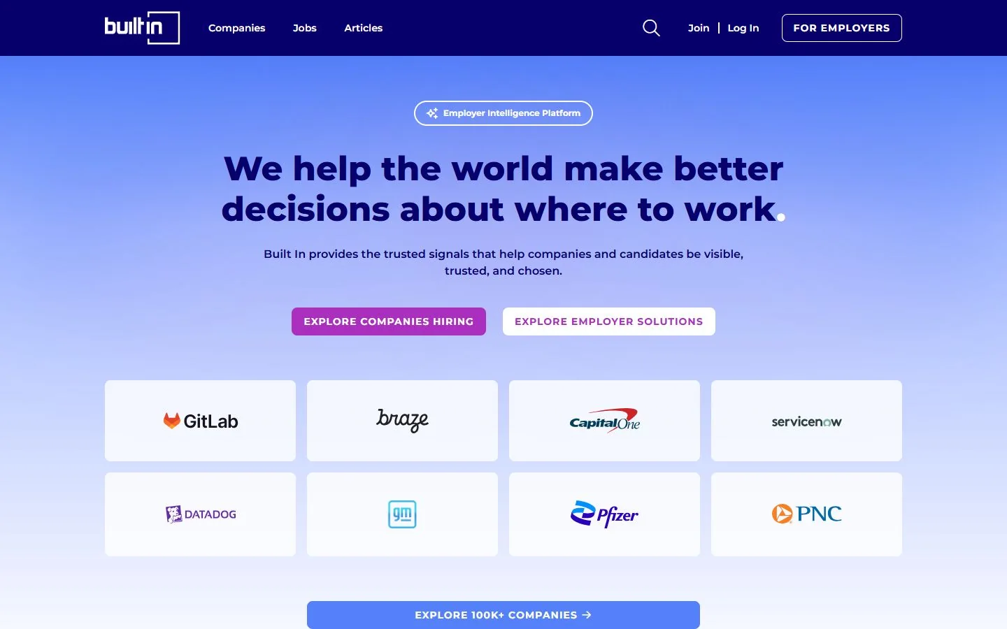 Built In · Website screenshot