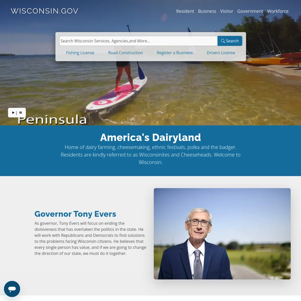 Wisconsin · Website screenshot