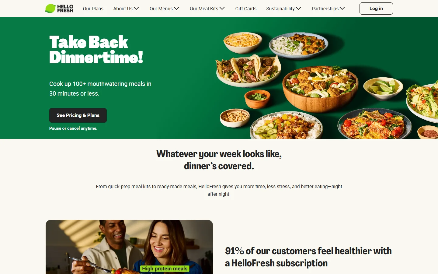 HelloFresh US · Website screenshot