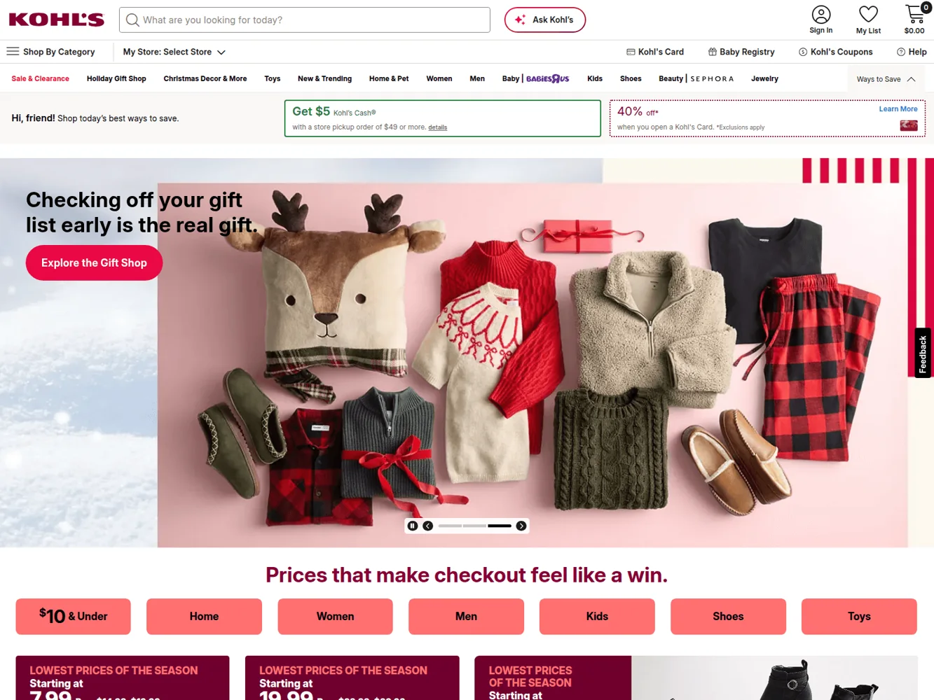Kohl's · Website screenshot