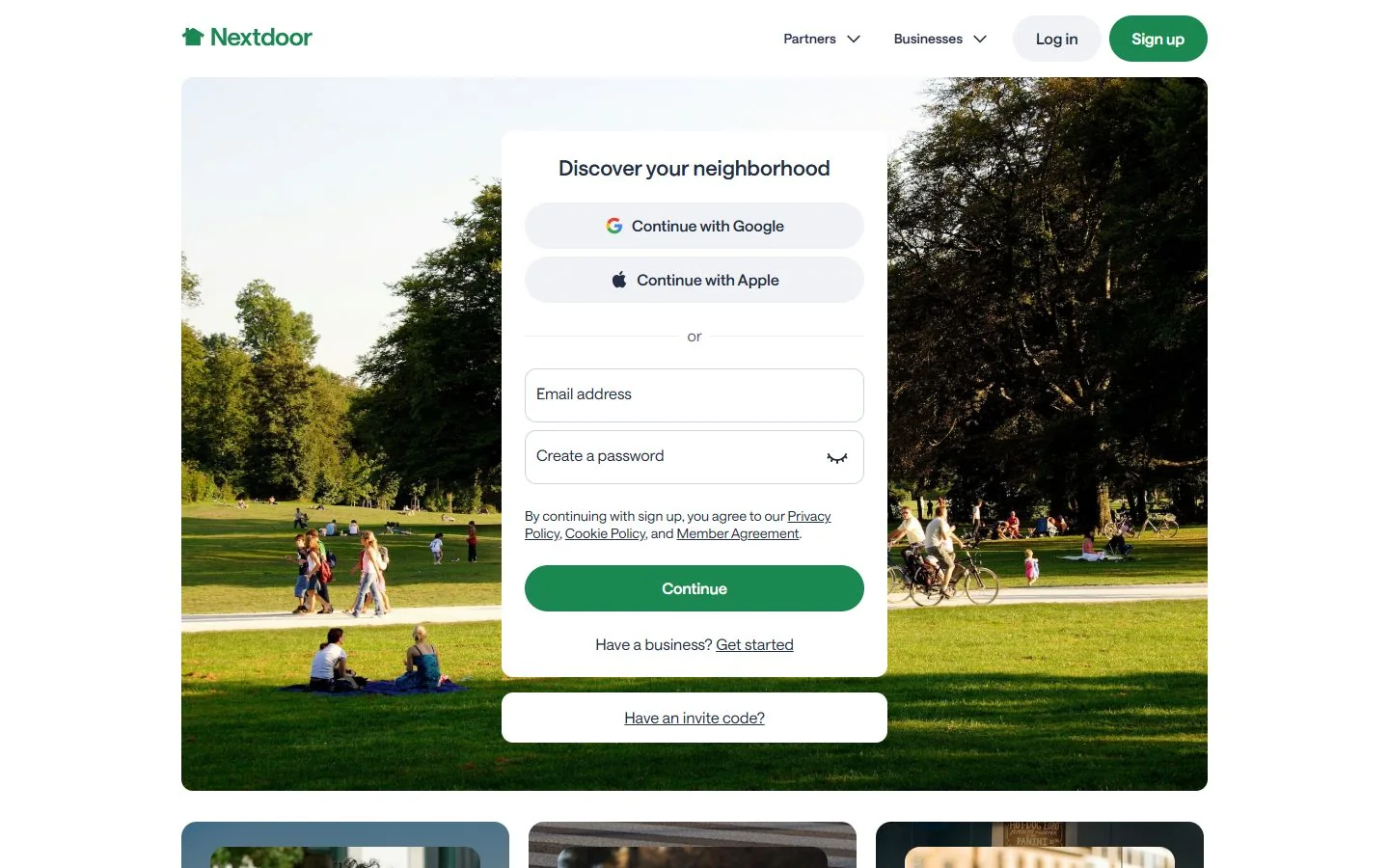 Nextdoor · Website screenshot