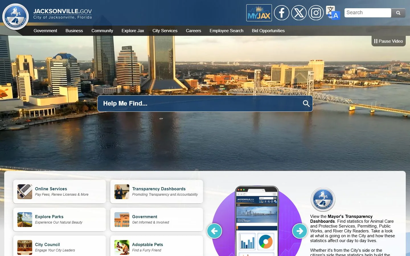 Jacksonville · Website screenshot