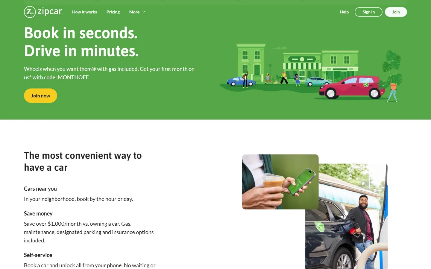 Zipcar · Website screenshot