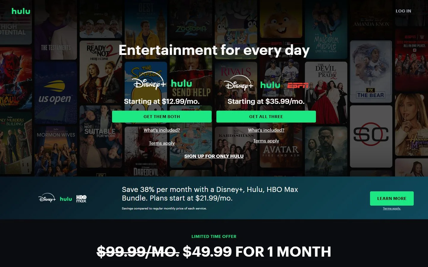 Hulu · Website screenshot