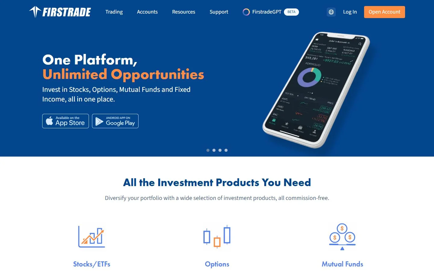 Firstrade · Website screenshot