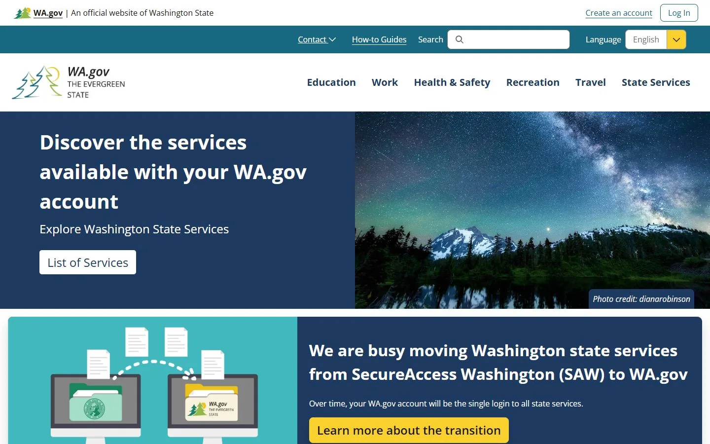 Washington · Website screenshot