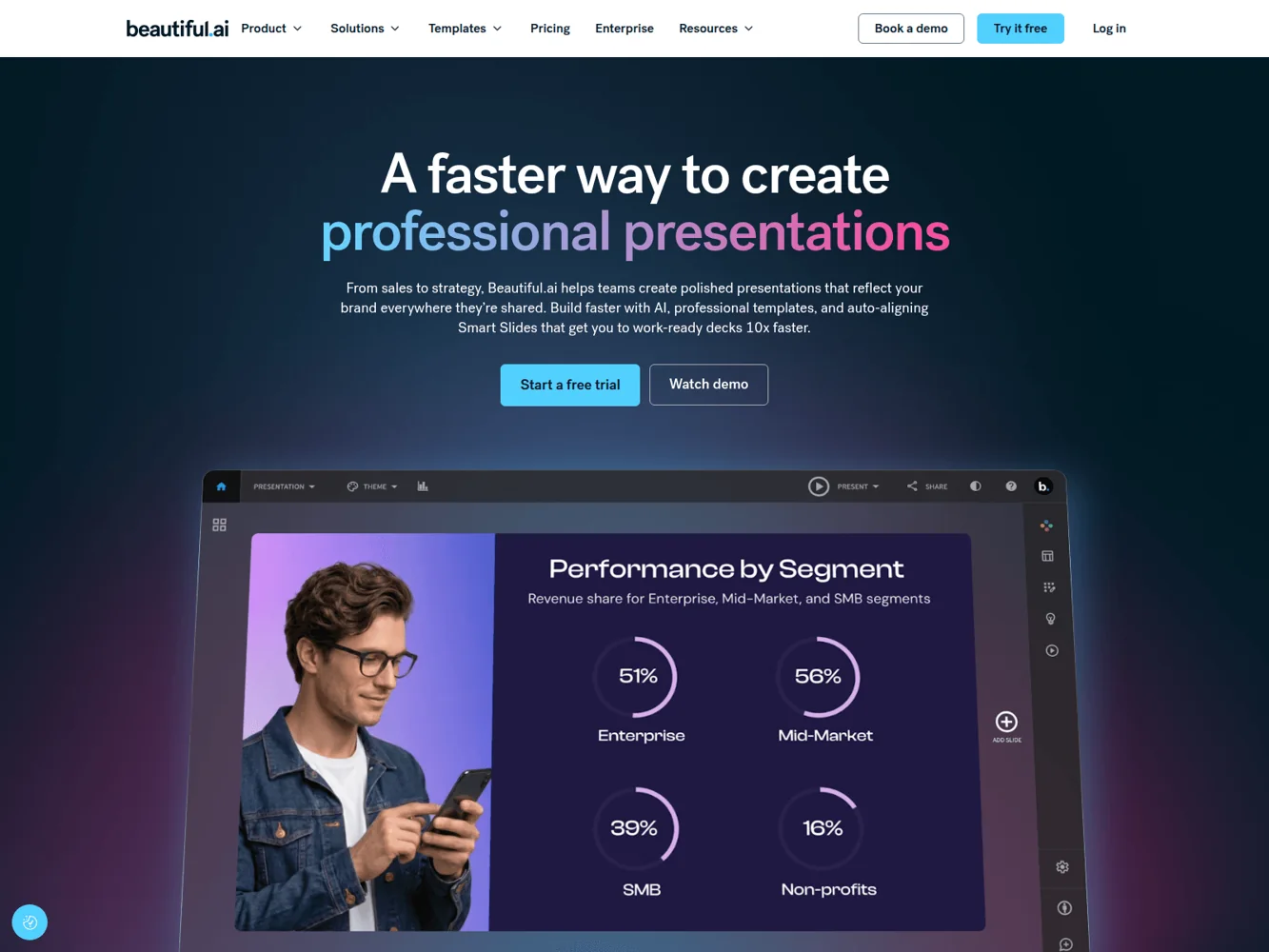 Beautiful.ai · Website screenshot