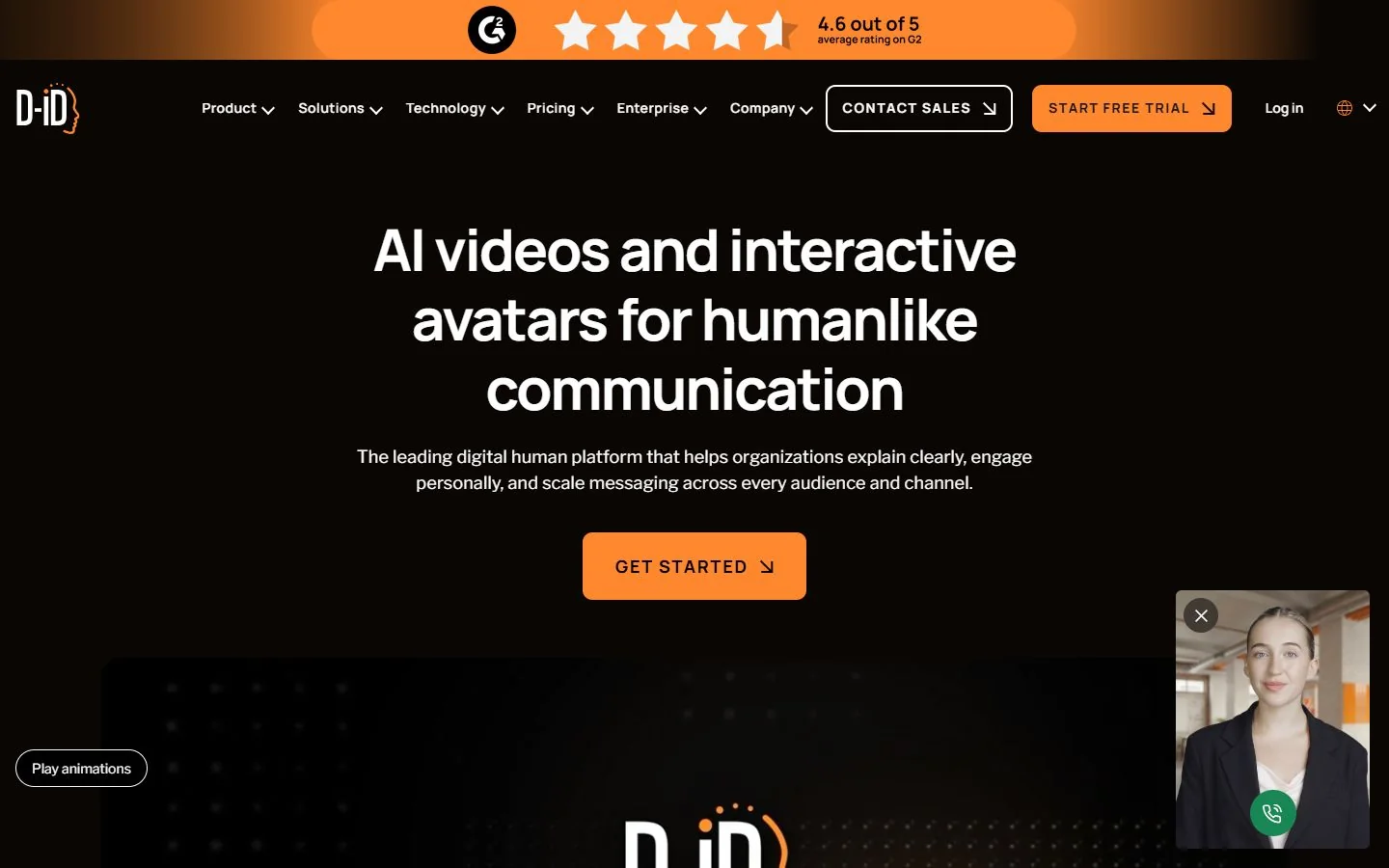 D-ID · Website screenshot