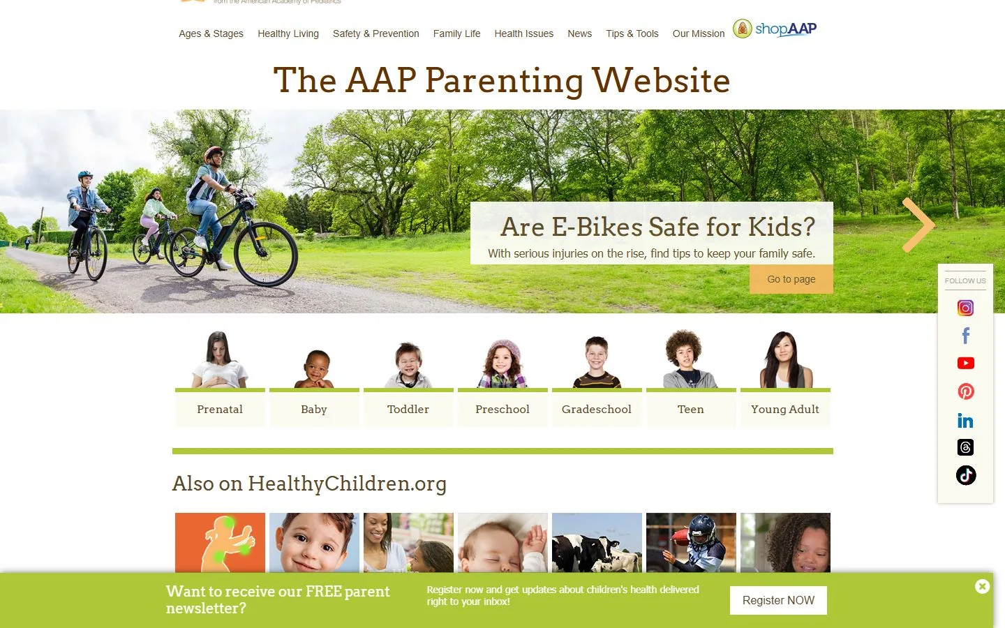 HealthyChildren.org · Website screenshot