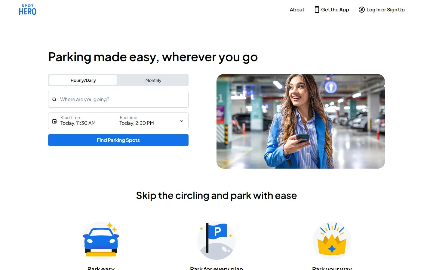SpotHero · Website screenshot