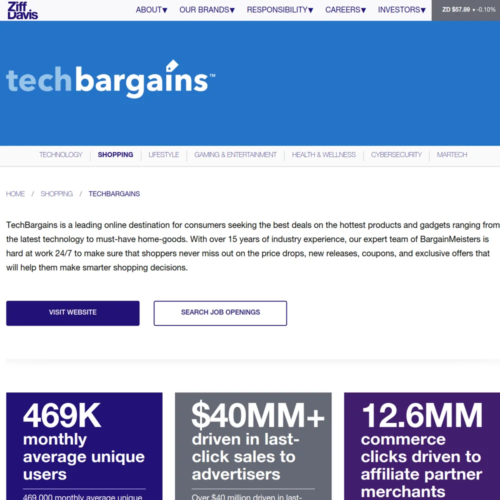 TechBargains · Website screenshot
