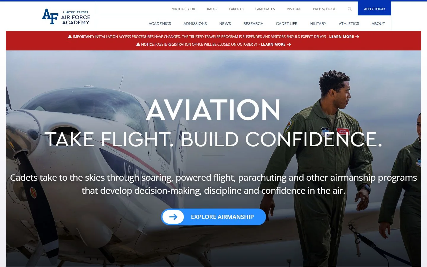 United States Air Force Academy · Official website